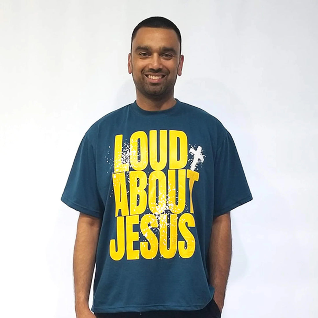 Loud About Jesus Box Tee (Titan Blue)